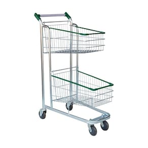 Carrinho de Supermercado Duplo Cesto 70LT Gold Line Zincado Minascar