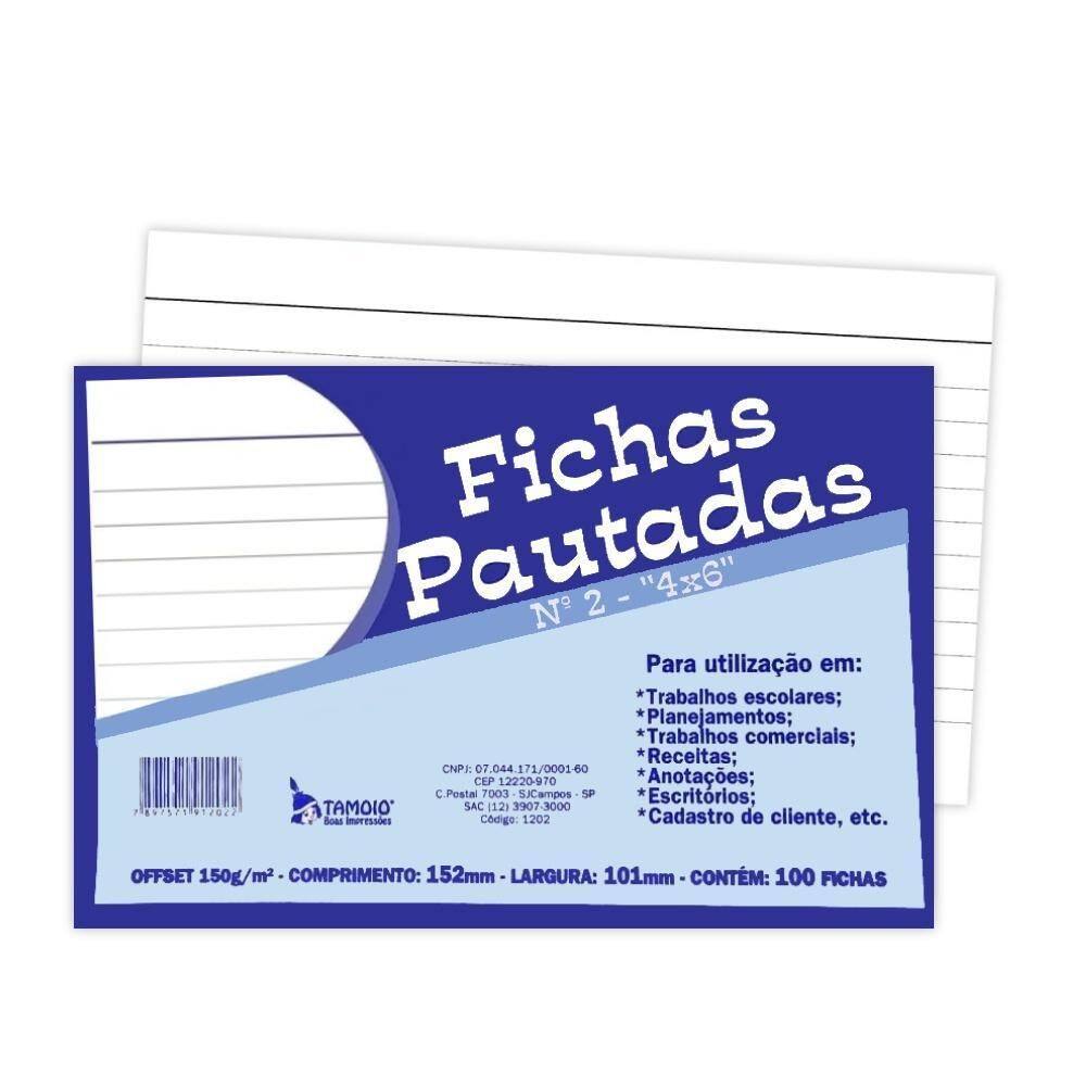 Ficha Pautada Tamoio 4X6 100 Folhas 1202