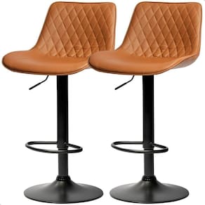 Banqueta Alta Cozinha Bar Balcão Para Bancada Encosto Kit 02 Unidades Caramelo