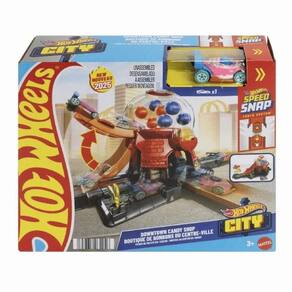 Hot Wheels Pista Loja De Doces Com Carrinho Jbm62 3+ Mattel