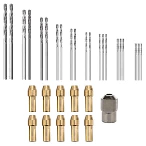 Kit Pinças Mandril E Brocas Com 36 Peças Para Micro Retífica