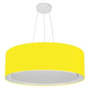 Lustre Pendente Cilíndrico Duplo Vivare Md-4126 Cúpula em Tecido 80x30cm - Bivolt