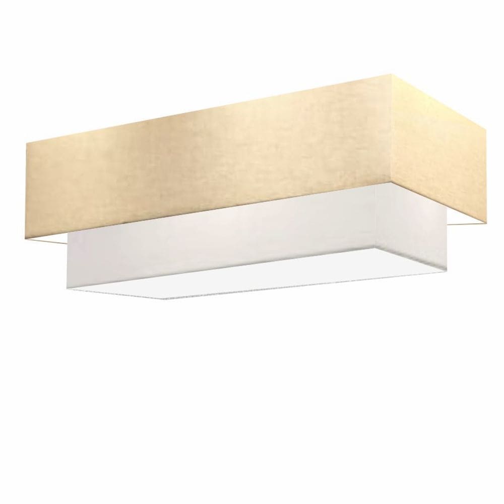 Plafon Duplo Retangular Vivare Md-3071 Cúpula em Tecido 80X40cm x 70X30cm - Bivolt