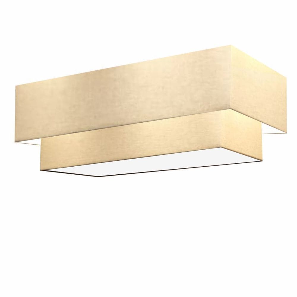 Plafon Duplo Retangular Vivare Md-3044 Cúpula em Tecido 70x30cm x 60x25cm - Bivolt