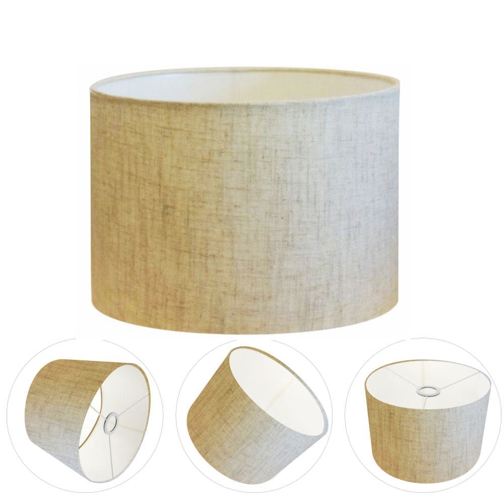 Cúpula Abajur e Luminaria em Tecido Cilíndrica Vivare Cp-8017 Ø40x21cm - Bocal Europeu