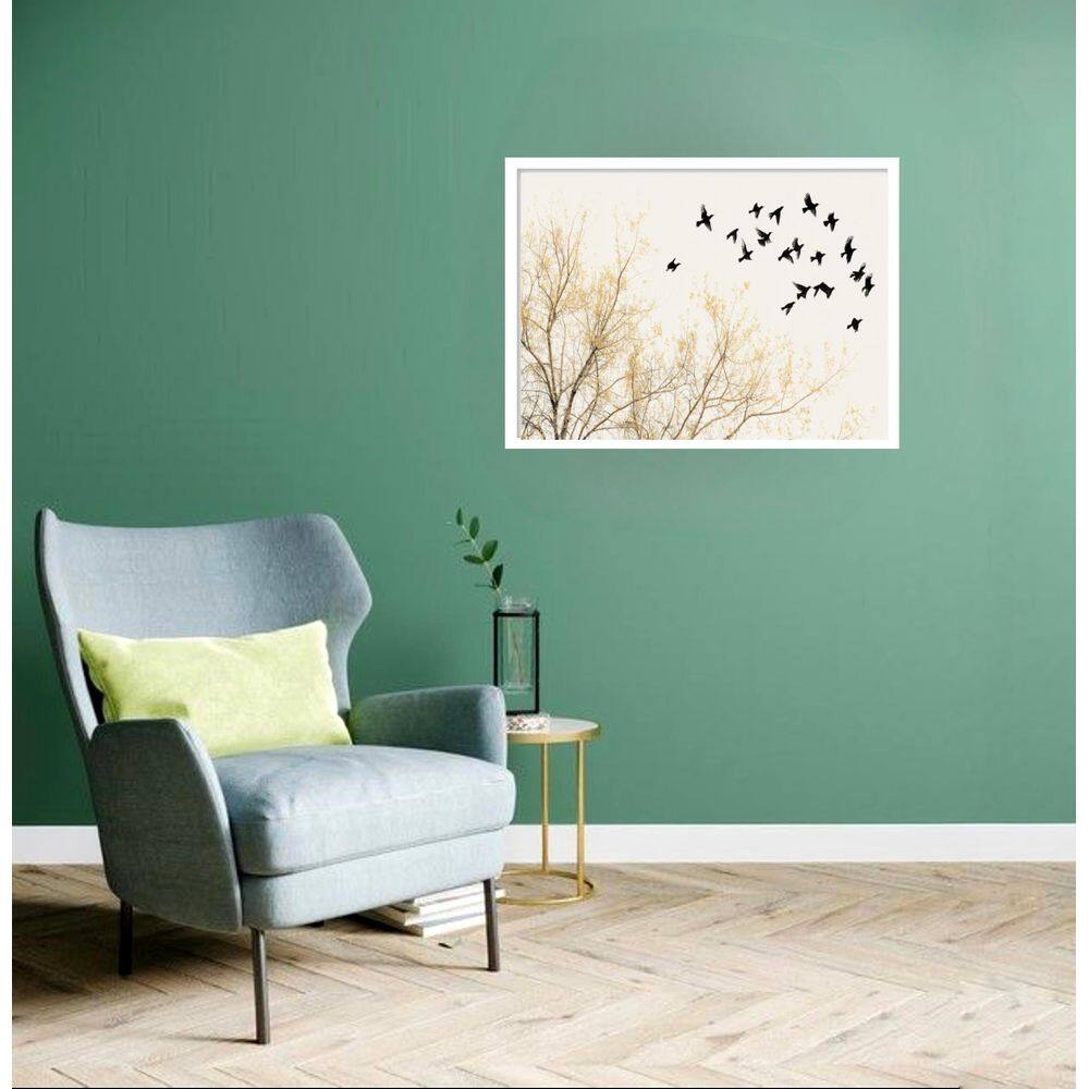Quadro Decorativo Árvore Passarinhos - 50X70Cm