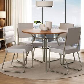 Conjunto Sala de Jantar 4 Cadeiras San Francisco CarraroPrata