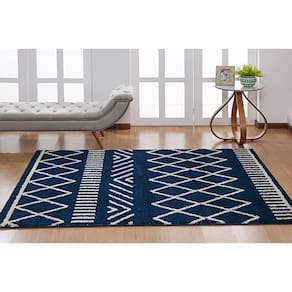 Tapete Sala Toque Macio 2,00X2,50 Linha Art Antid. Azul Des