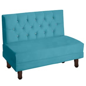 Sofá Canto Italy Veludo Azul Turquesa - Montanaris Decor