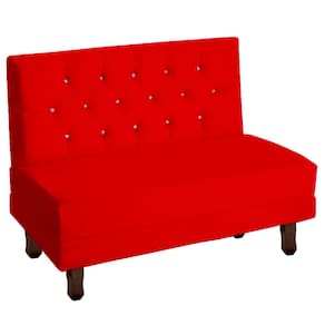 Sofá Canto Italy Veludo Vermelho - Montanaris Decor
