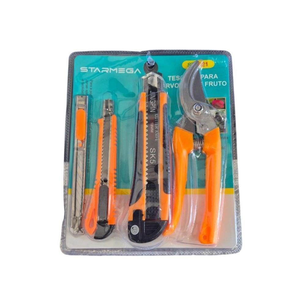 Kit Ferramentas Para Poda C/Tesoura E Estiletes Profissional
