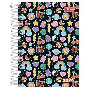 Agenda Diária 2026 Espiral M5 Spice Preto Stickers Tilibra