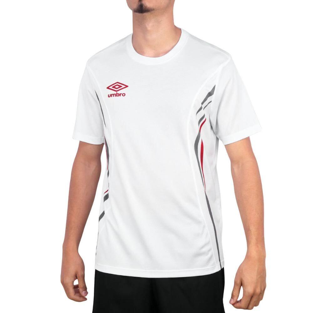 Camiseta Umbro Rush Branco Cinza e Vermelho