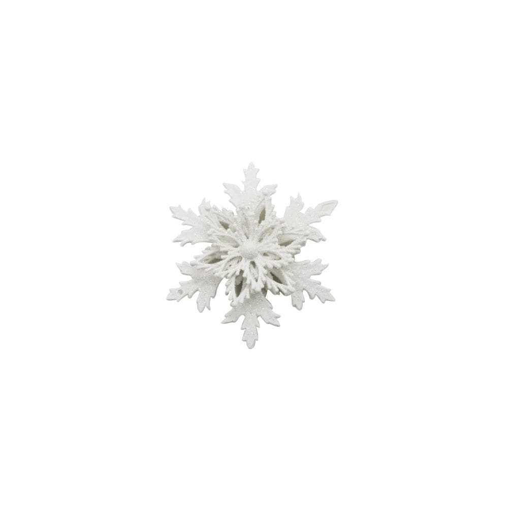 Enfeite de Natal Floco de Neve Le Branco com Glitter 11,7cm