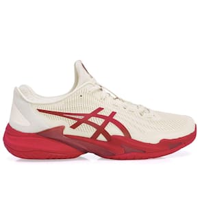 Tênis Asics Court FF 3 Novak - Quadra Rápida - Branco Off e Vermelho