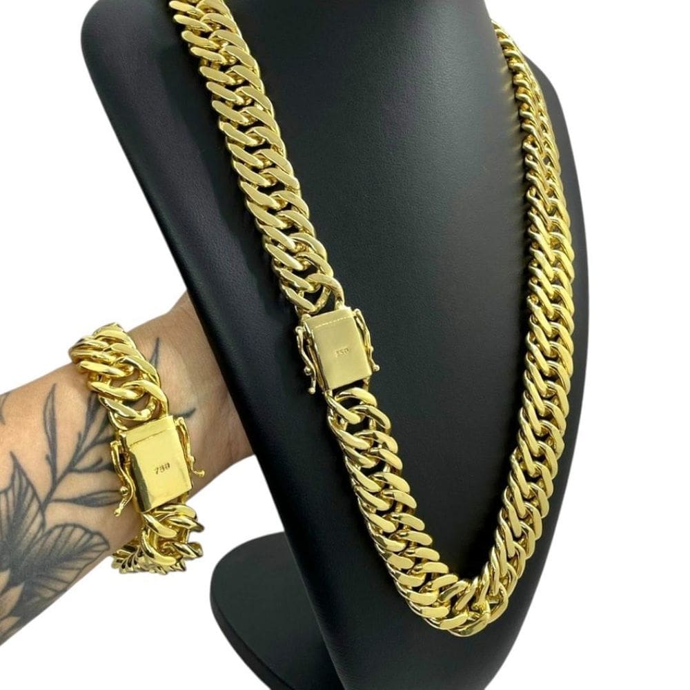 Kit Grumet 20Mm Fecho 750 Banhado A Ouro 18K