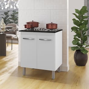 Balcão Jade Para Cooktop 02 Portas Branco Moblis