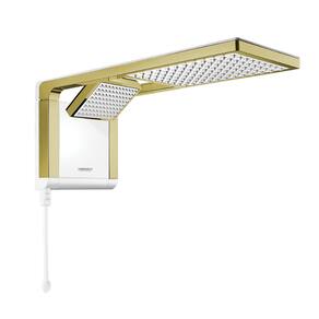 Chuveiro Ducha Acqua Duo Ultra Branco Matte Gold 7800W 220V Lorenzetti