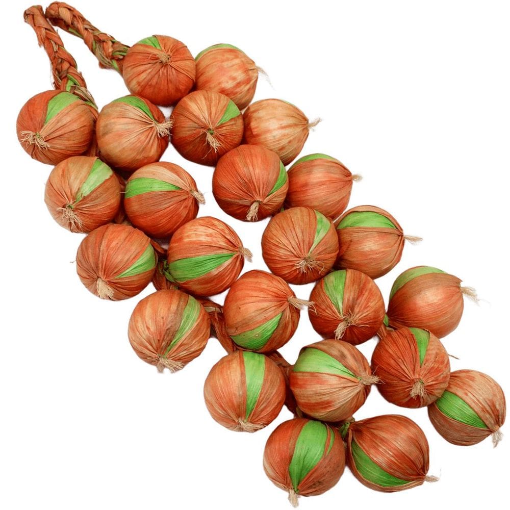 Kit 6 Tranças De Cebola Artificial Decoração Artesanal 47cm
