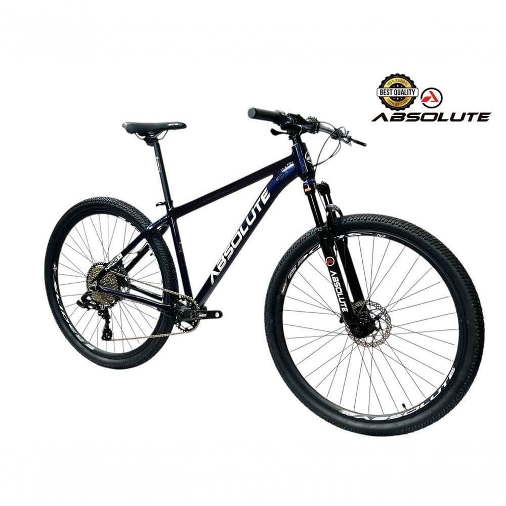 Bicicleta Aro 29 Nero 5 Peças Inteira Absolute 12v Garfo Trava K7 11-52 Freio A Disco Hidráulico Azul Tam.21