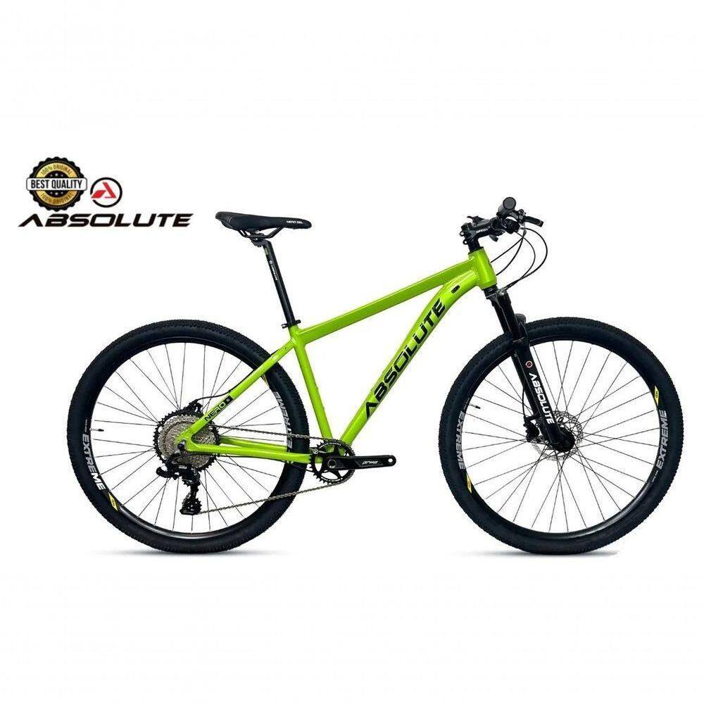 Bike Aro 29 Nero 5 Peças Inteira Absolute 12v Hollowtech Freio Hidráulico K7 11-52 Garfo Trava Guidão - Verde Tam.21