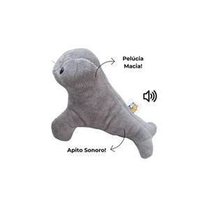 Brinquedo Para Pets Mordedor Foca De Pelúcia Apito Sonoro
