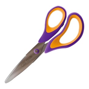 Tesoura Escolar 14Cm Ponta Arredondada Roxo/Laranja Cis