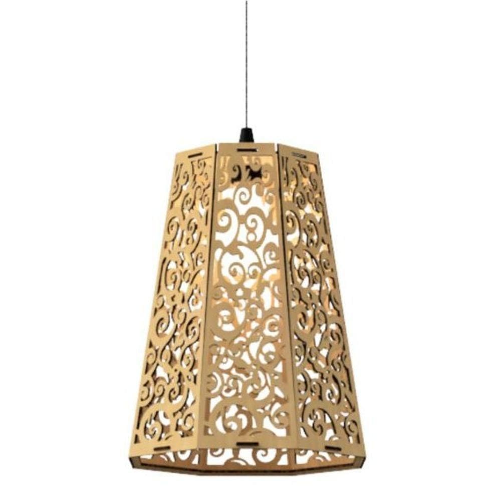 Luminária Teto Tipo Pendente ampla variedade Mdf - Completa Cor: Mdf Cru