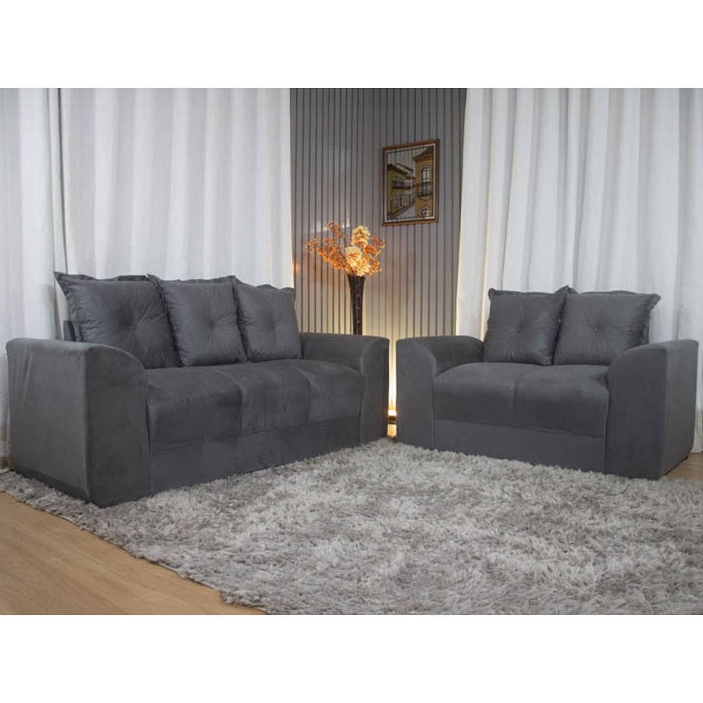 Sofá 2 e 3 Lugares Cinza 605 Porto