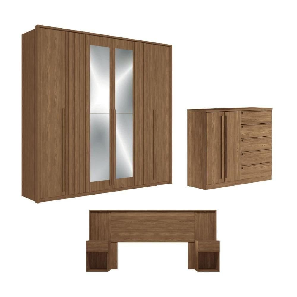 Jogo De Quarto Completo Brooklyn Com Espelho Jatoba