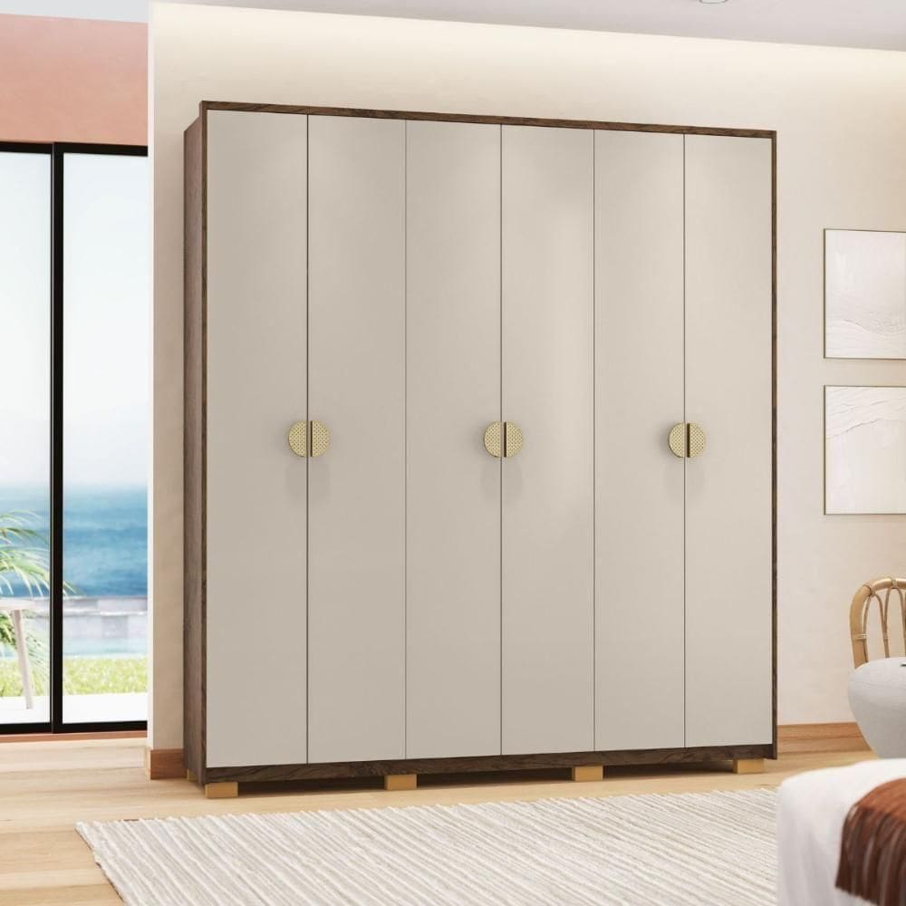 Roupeiro Com 6 Portas Maldivas Imbuia Fendi