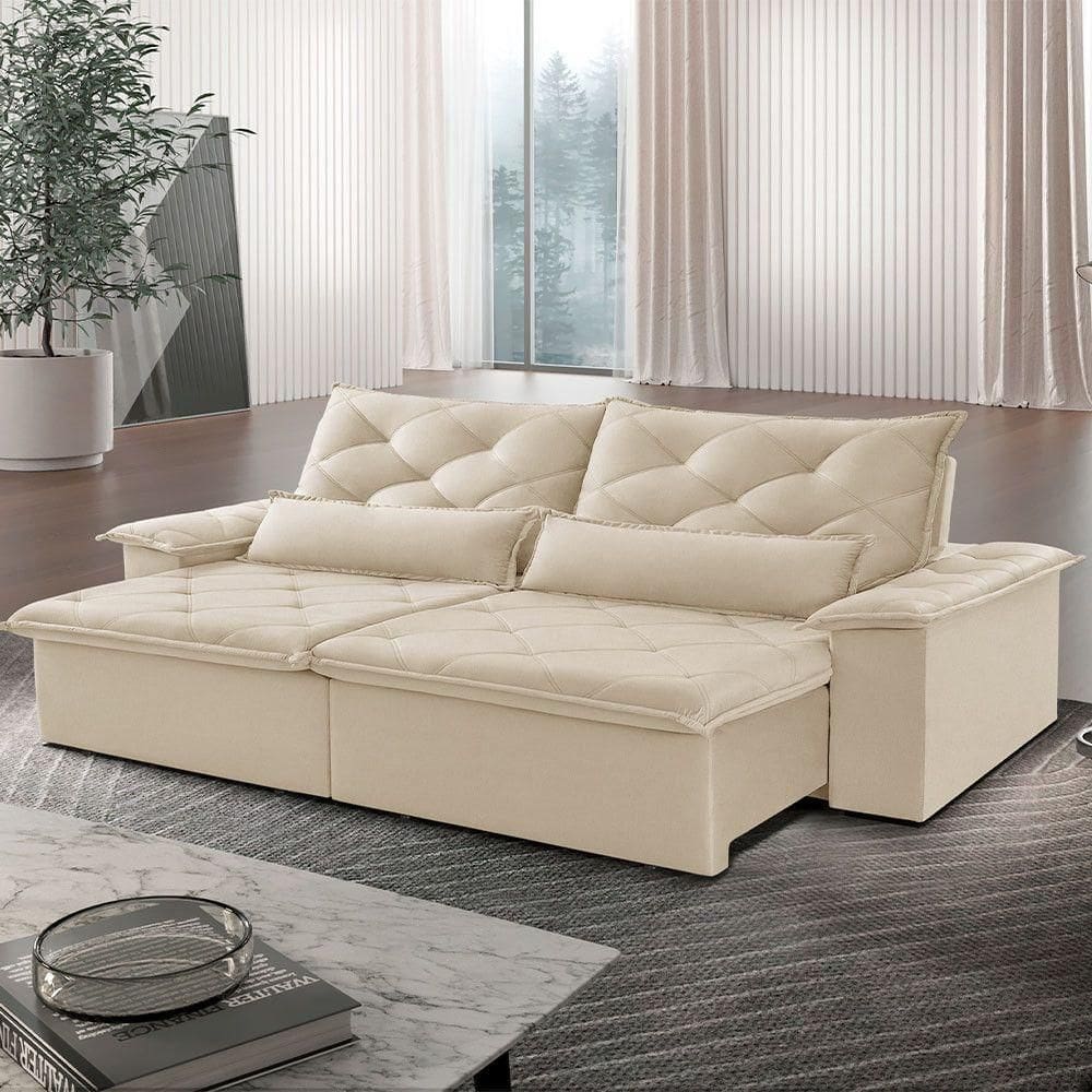 Sofá Melt 02 Módulos De 90cm Br 25cm Meu Sofá Online A294 Linho Creme