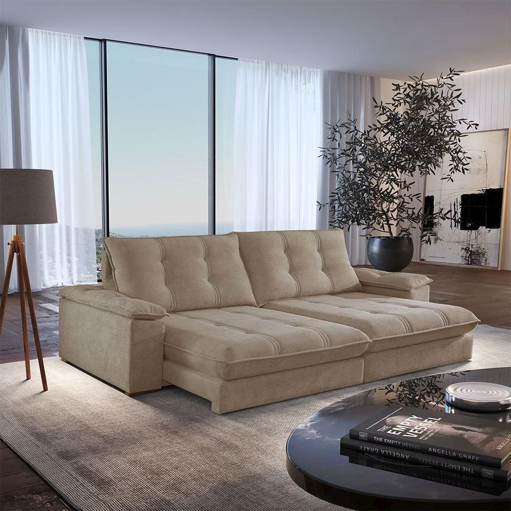 Sofá Dublin 02 Módulos De 120cm Br25cm Meu Sofá Online A226 Linho Bege