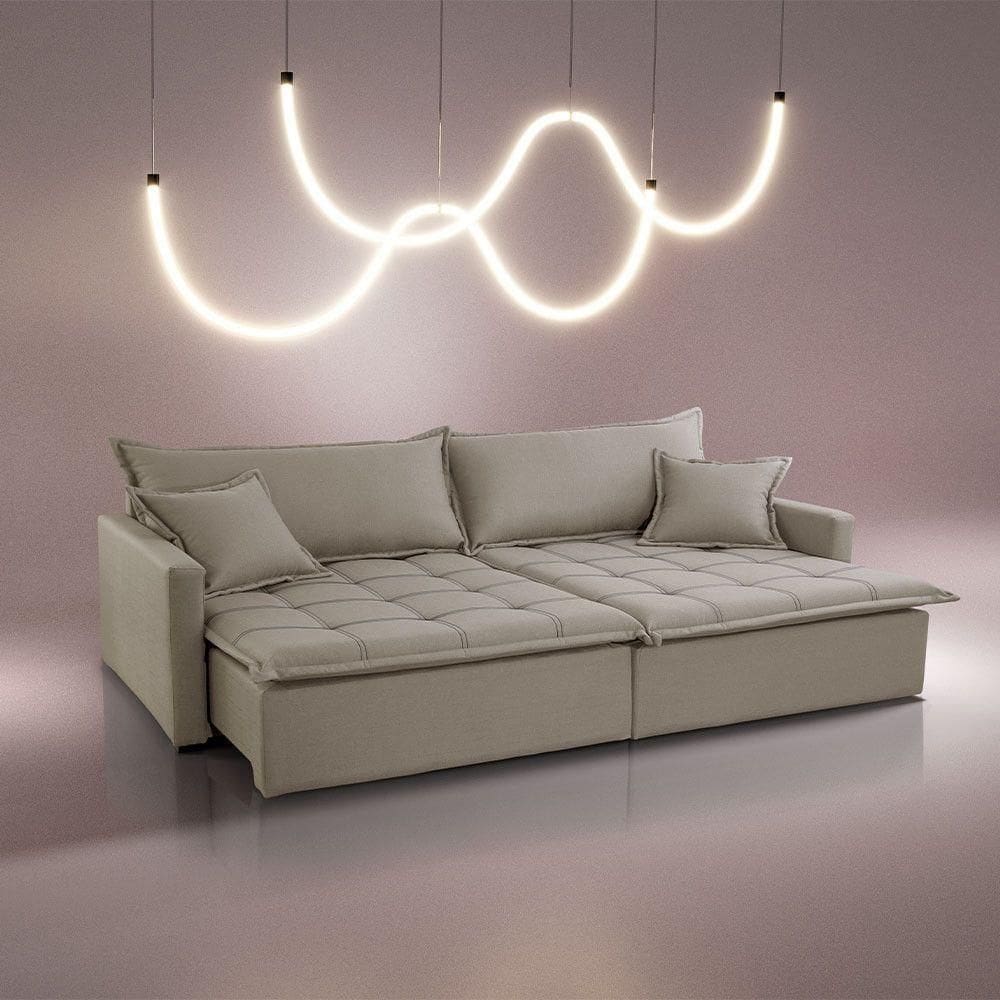 Sofá Cama Flora 02 Módulos De 100cm Br 15cm Meu Sofá Online B002 Veludo Capuccino
