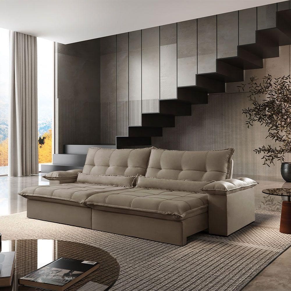 Sofá Vega 02 Módulos De 80cm Br 25cm Meu Sofá Online B002 Veludo Capuccino