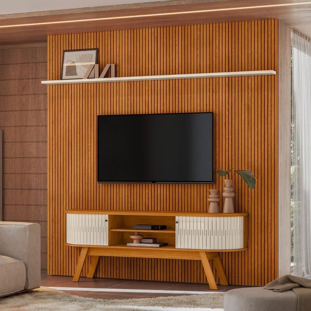 Rack Painel Para Tv Sunshroud Cinamomo Off White