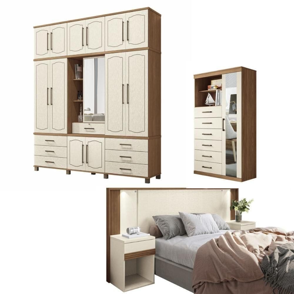 Jogo De Quarto Completo Copenhague Jatoba Areia