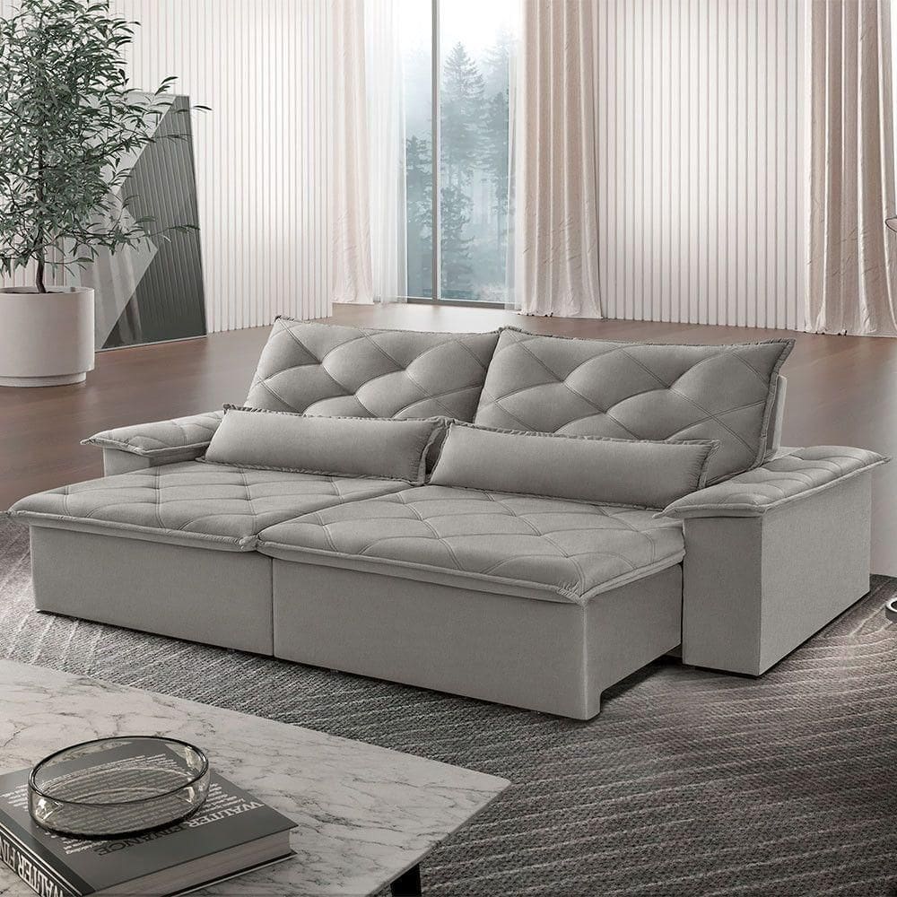 Sofá Melt 02 Módulos De 90cm Br 25cm Meu Sofá Online A230 Linho Cinza