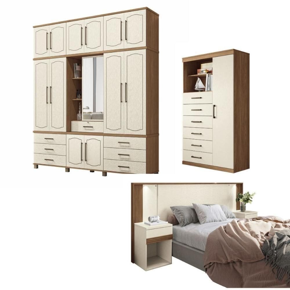 Jogo De Quarto Completo Copenhague Jatoba Areia