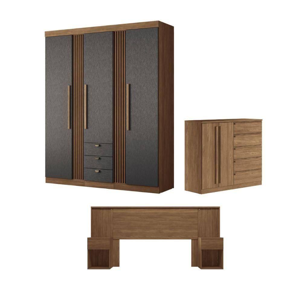 Jogo De Quarto Completo Londres Jatoba Grafite