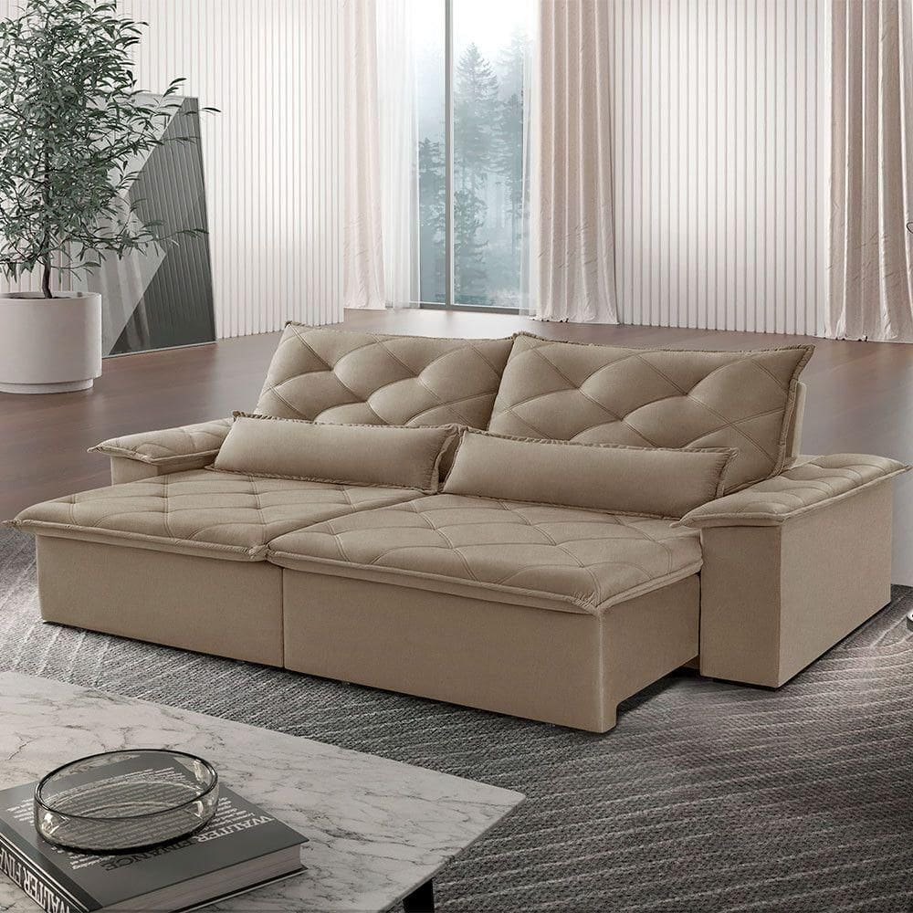 Sofá Melt 02 Módulos De 100cm Br 25cm Meu Sofá Online A226 Linho Bege