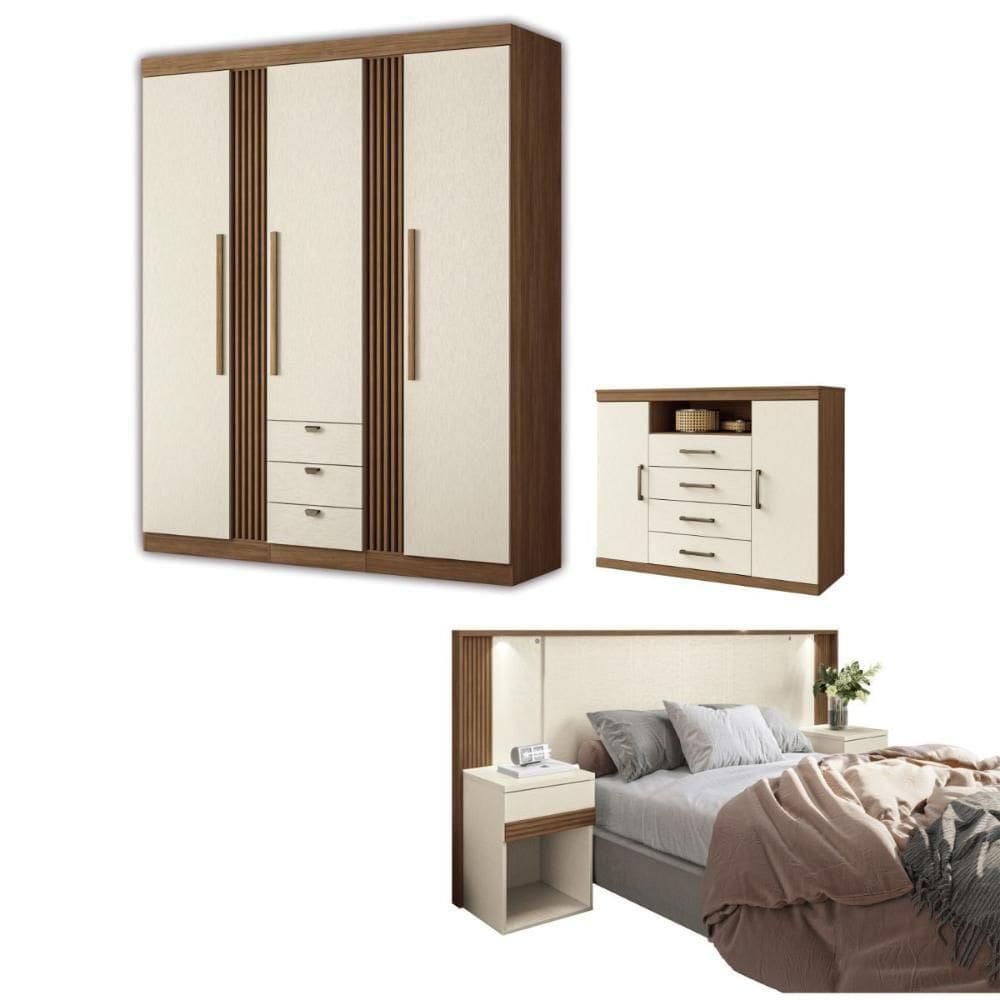 Jogo De Quarto Completo Melbourne Jatoba Areia