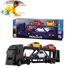 Brinquedo Caminhão Cegonha E 3 Carros Criança