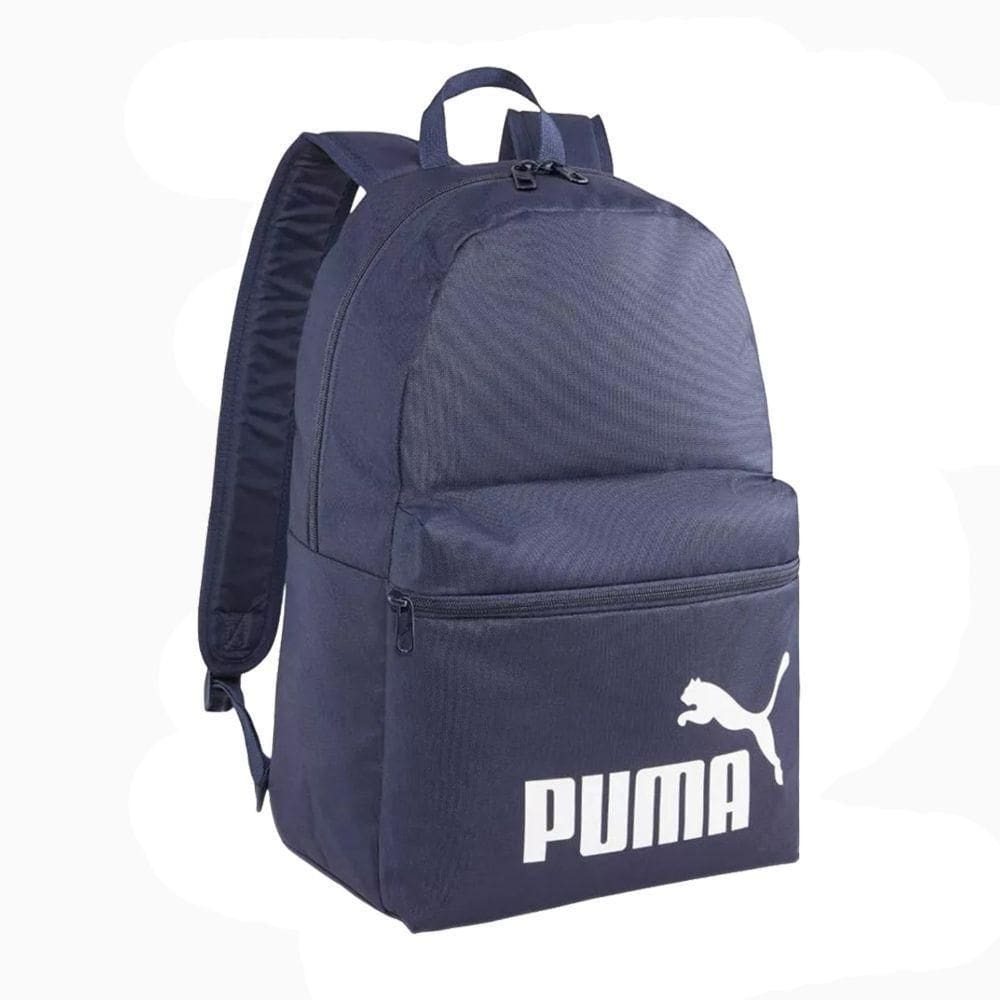 Mochila Puma Phase Unissex Backpack autêntico Logo Cat E Puma Azul Navy