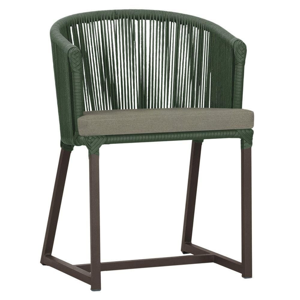 Cadeira De Jantar Noronha Alumínio Marrom E8 Trama autêntico Verde