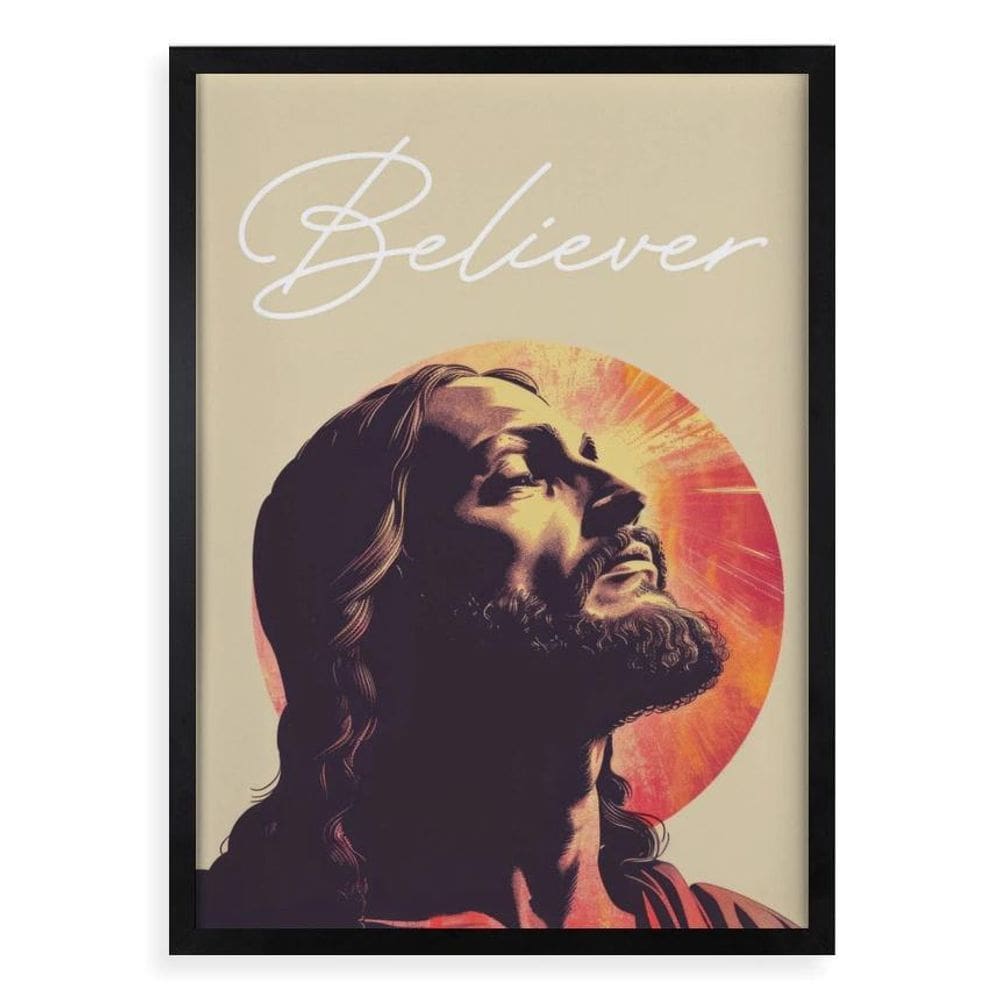 Quadro Decorativo Jesus Believer 45X34Cm - Com Vidro