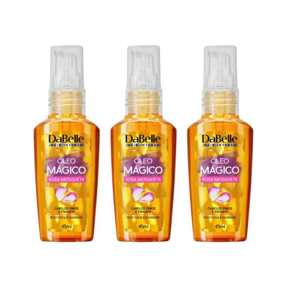 Oleo Capilar Dabelle 45Ml Rosa Mosqueta - Kit Com 3Un