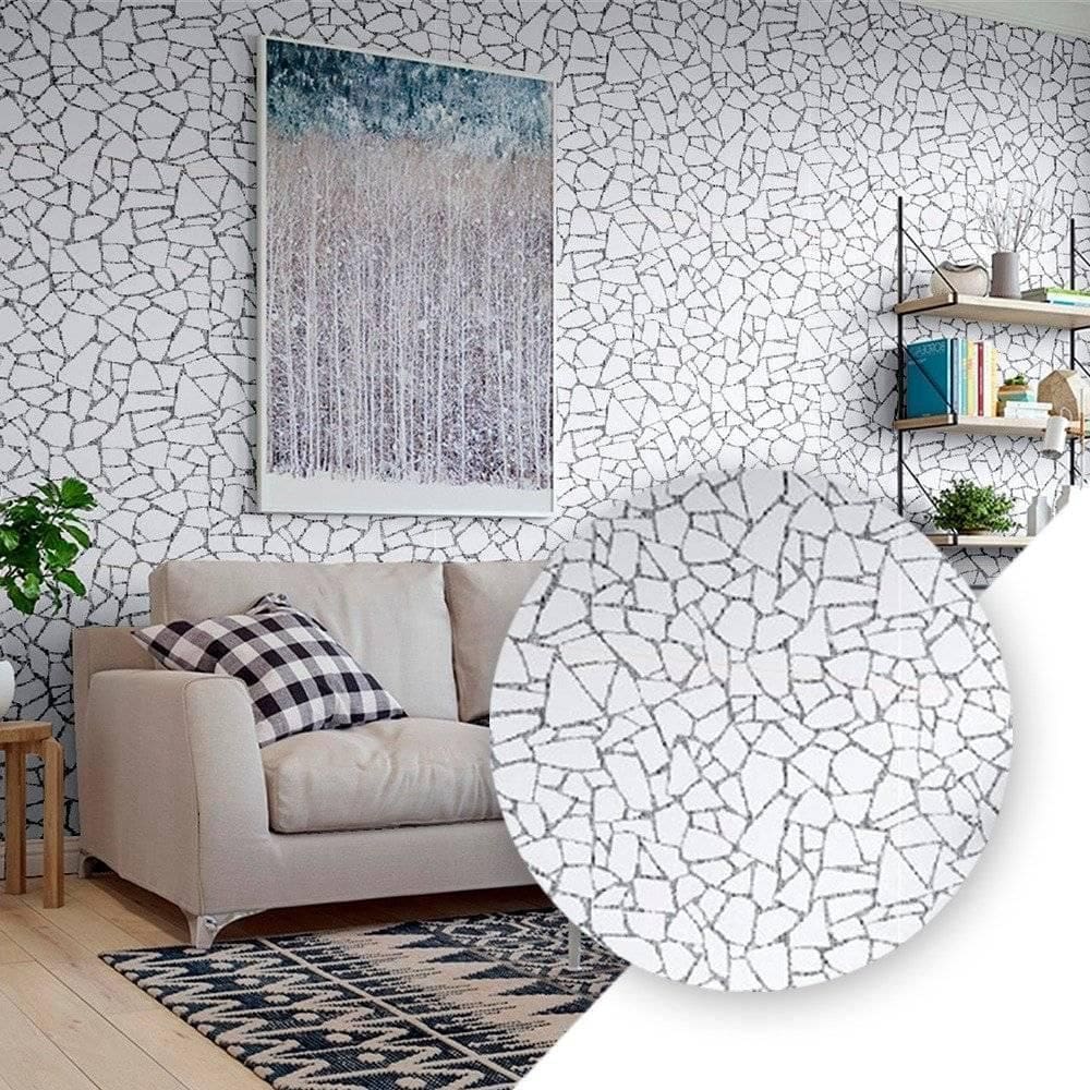 Kit 06 Papel De Parede Adesivo Pvc Ladrilho Mosaico 5 Metros