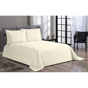 Cobre Leito Colcha Piquet Liso Casal King 3 Peças