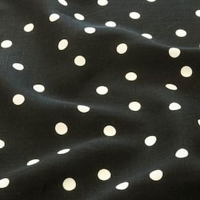 Viscolinho Estampado Poá Branca/Fundo Preto - 1,50m